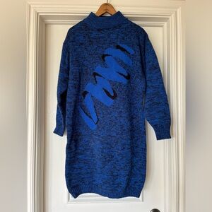 Vintage 90s Ariana Sweater Dress Women’s Size Large Blue VTG